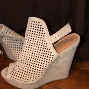 Barely used tan platforms